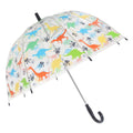 Multicoloured - Front - X-Brella Childrens-Kids Transparent Dinosaur Themed Stick Umbrella