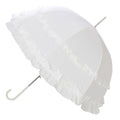 White - Front - X-Brella Womens-Ladies Double Frill Wedding Umbrella Stick
