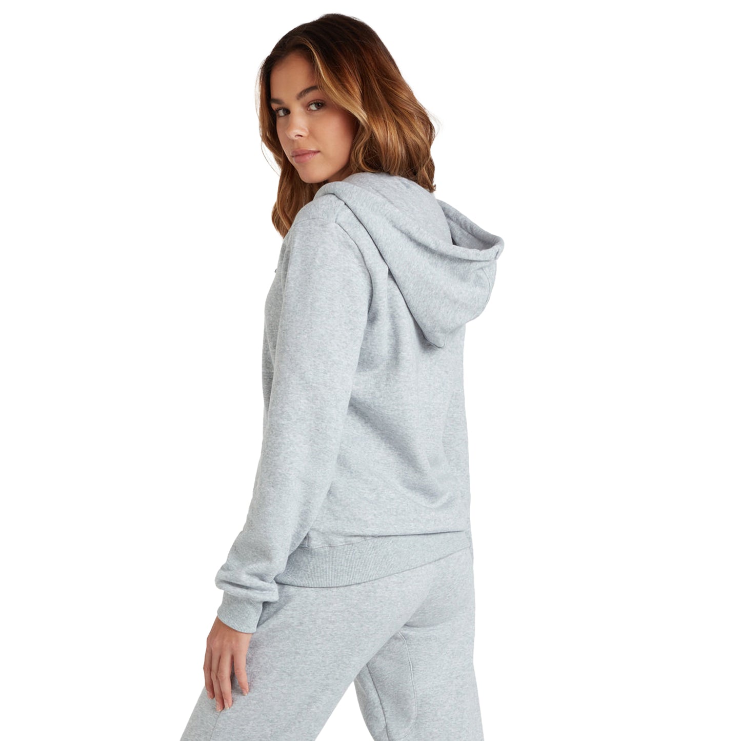 Grey Marl-White - Pack Shot - Umbro Womens-Ladies Club Leisure Full Zip Hoodie