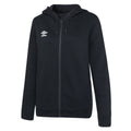 Black-White - Front - Umbro Womens-Ladies Club Leisure Full Zip Hoodie