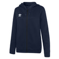 Navy-White - Front - Umbro Womens-Ladies Club Leisure Full Zip Hoodie