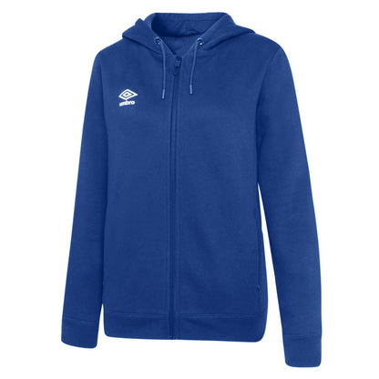 Royal Blue-White - Front - Umbro Womens-Ladies Club Leisure Full Zip Hoodie