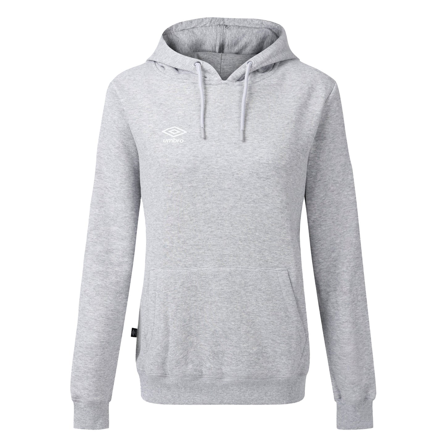 Dark Grey Marl-White - Front - Umbro Womens-Ladies Club Leisure Hoodie
