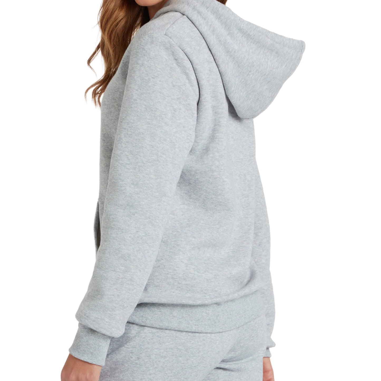 Dark Grey Marl-White - Lifestyle - Umbro Womens-Ladies Club Leisure Hoodie