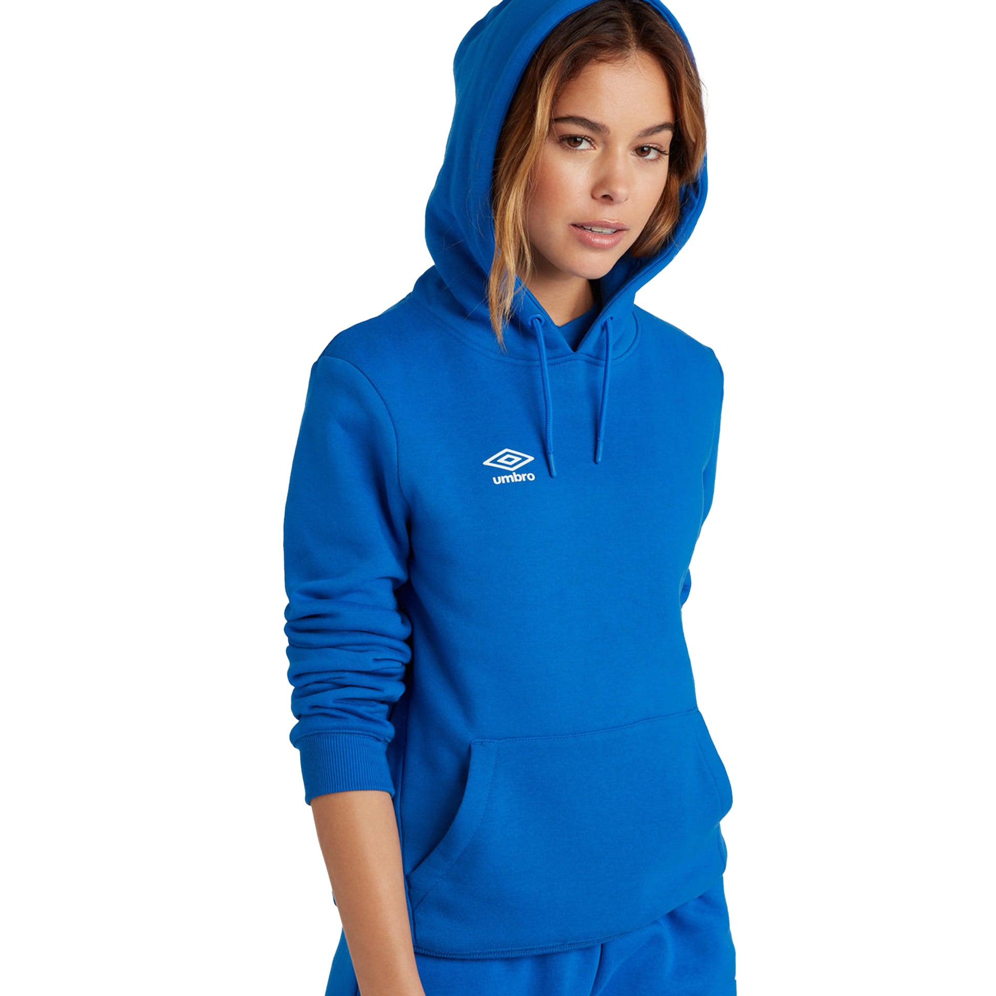 Royal Blue-White - Pack Shot - Umbro Womens-Ladies Club Leisure Hoodie