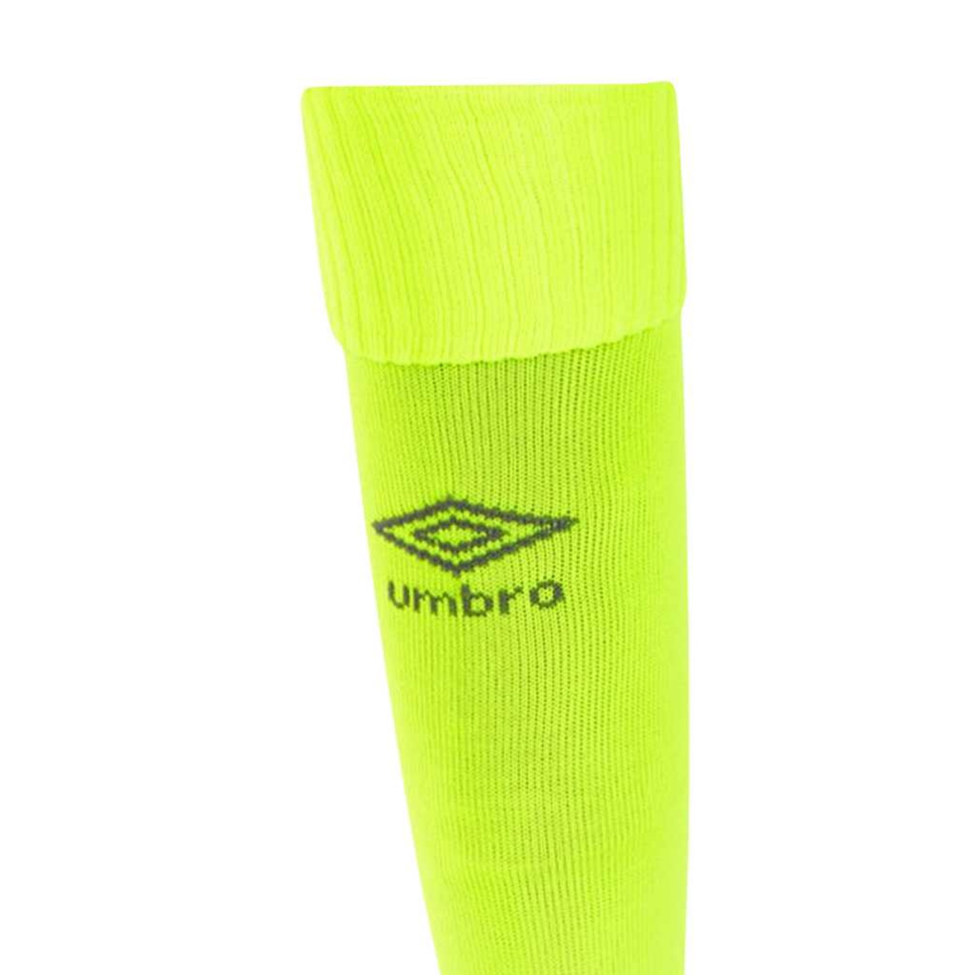 Safety Yellow-Carbon - Side - Umbro Childrens-Kids Classico Socks