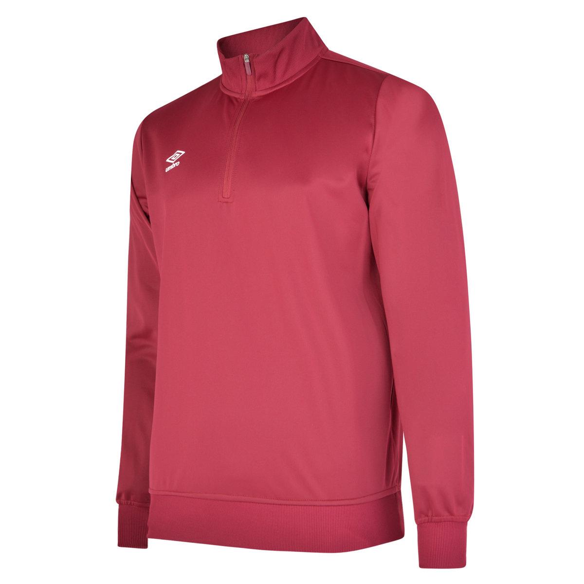 New Claret - Front - Umbro Childrens-Kids Club Essential Half Zip Sweatshirt