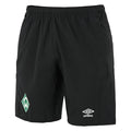 Black - Front - SV Werder Bremen Childrens-Kids 22-23 Woven Umbro Long Shorts