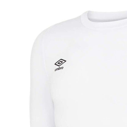 White - Side - Umbro Childrens-Kids Core Long-Sleeved Base Layer Top