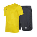 Blazing Yellow-Black - Front - Umbro Childrens-Kids Maxium Football Kit