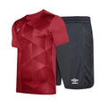 Vermillion-Black - Front - Umbro Childrens-Kids Maxium Football Kit