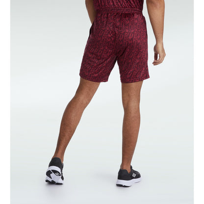 New Claret-White - Back - Umbro Mens Graffiti Shorts
