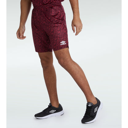 New Claret-White - Lifestyle - Umbro Mens Graffiti Shorts