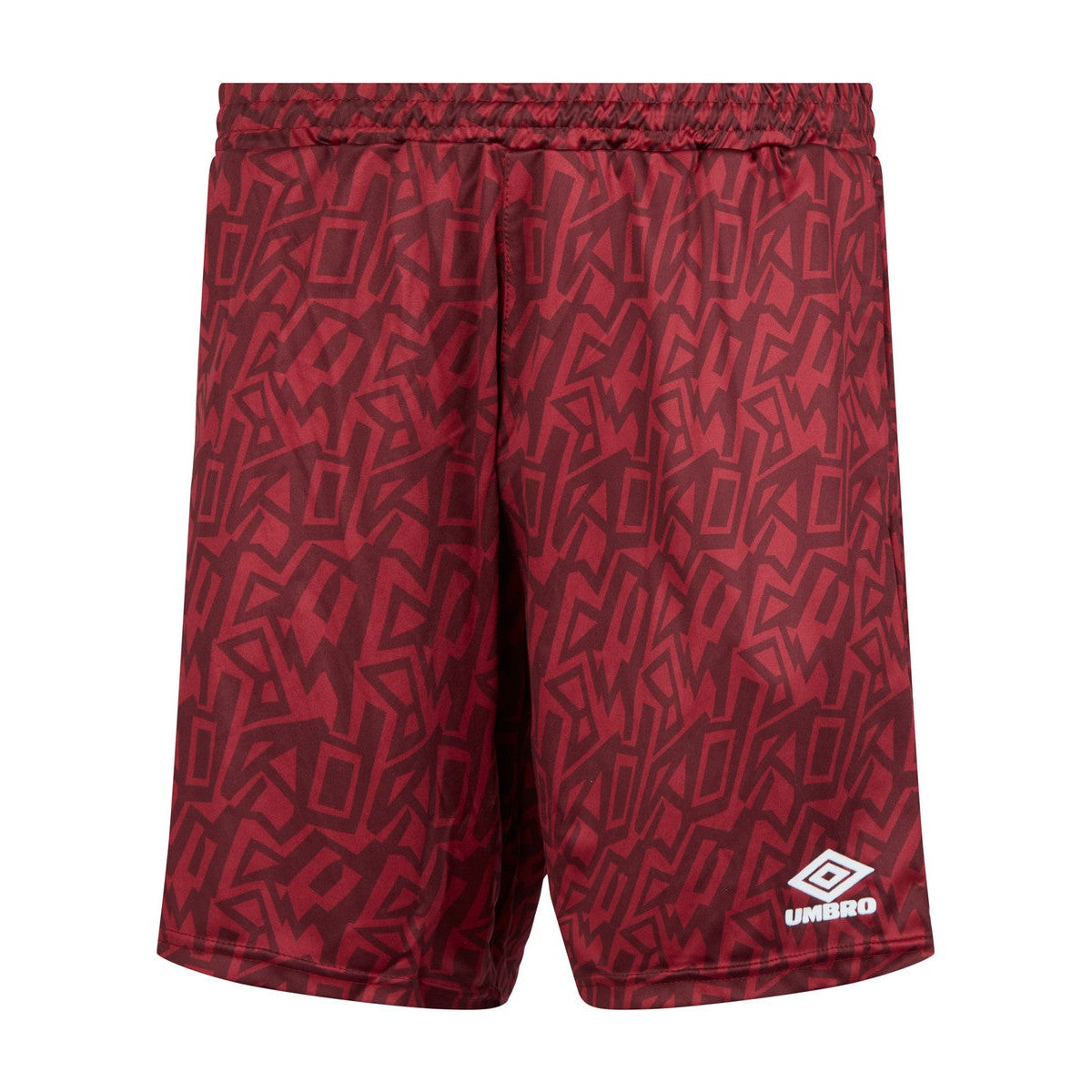 New Claret-White - Front - Umbro Mens Graffiti Shorts