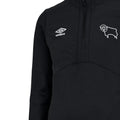 Black-Carbon - Side - Umbro Childrens-Kids 22-23 Derby County FC Half Zip Fleece Top