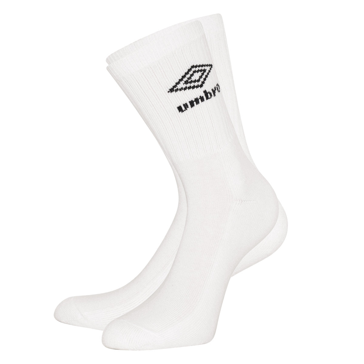 White-Black - Front - Umbro Mens Logo Sports Socks (Pack of 3)