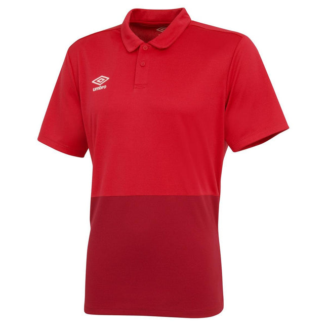 Vermillion-Jester Red - Front - Umbro Childrens-Kids Polyester Polo Shirt