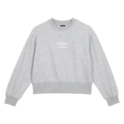 Grey Marl-White - Front - Umbro Womens-Ladies Core Boxy Sweatshirt