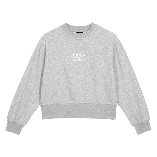 Grey Marl-White - Front - Umbro Womens-Ladies Core Boxy Sweatshirt