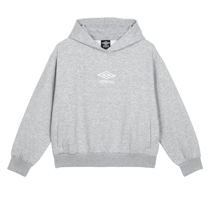 Grey Marl-White - Front - Umbro Womens-Ladies Core Hoodie
