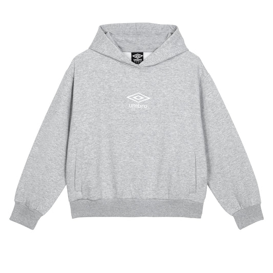 Grey Marl-White - Front - Umbro Womens-Ladies Core Hoodie