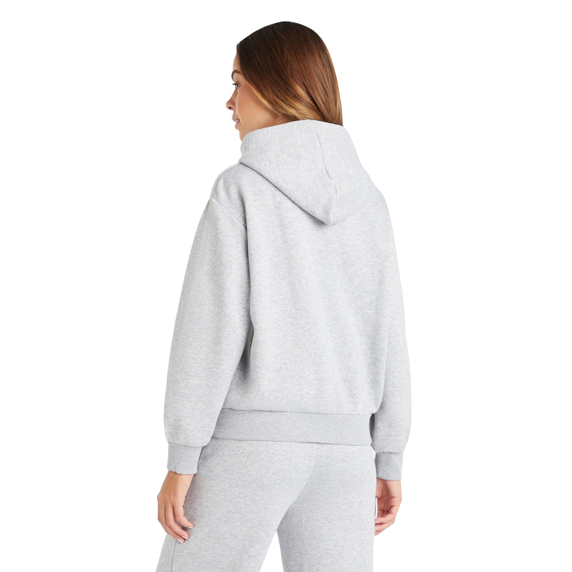 Grey Marl-White - Pack Shot - Umbro Womens-Ladies Core Hoodie