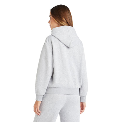 Grey Marl-White - Pack Shot - Umbro Womens-Ladies Core Hoodie