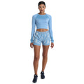 Allure-Silver Grey - Close up - Umbro Womens-Ladies Pro Training Printed Hybrid Shorts