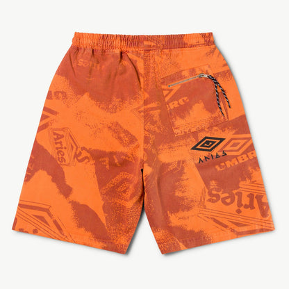 Purple-Orange-Black - Back - Umbro Mens Pro 64 Aries Shorts