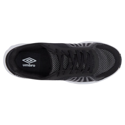 Black-Metallic White - Side - Umbro Mens Pro Runner Trainers