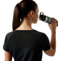 Black - Side - Umbro Womens-Ladies PTF Mesh Panel Sports T-Shirt