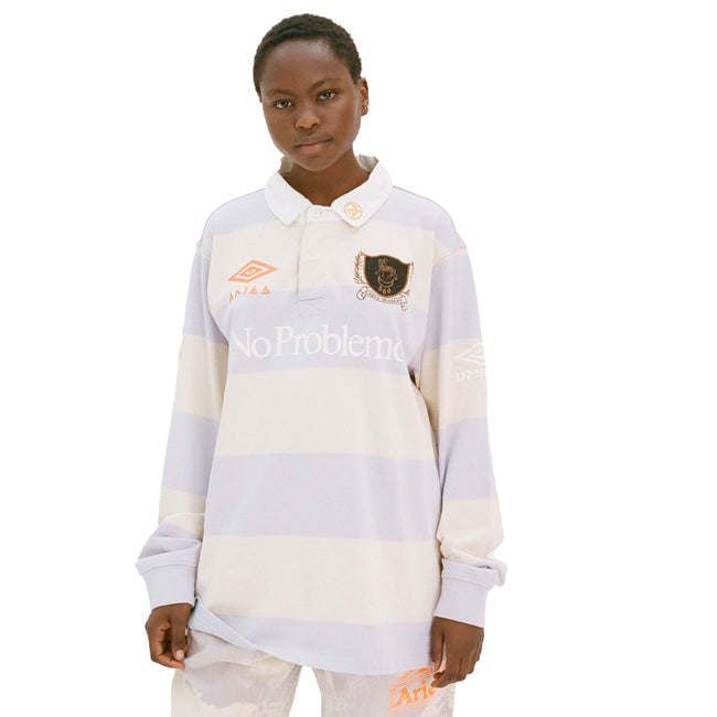Aries Umbro Sunbleached Rugby Shirt Black / Purple in Red