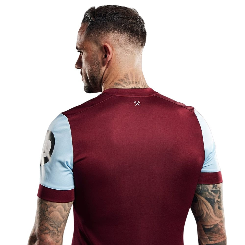 Claret Red-Sky Blue - Back - Umbro Mens 23-24 West Ham United FC Home Jersey