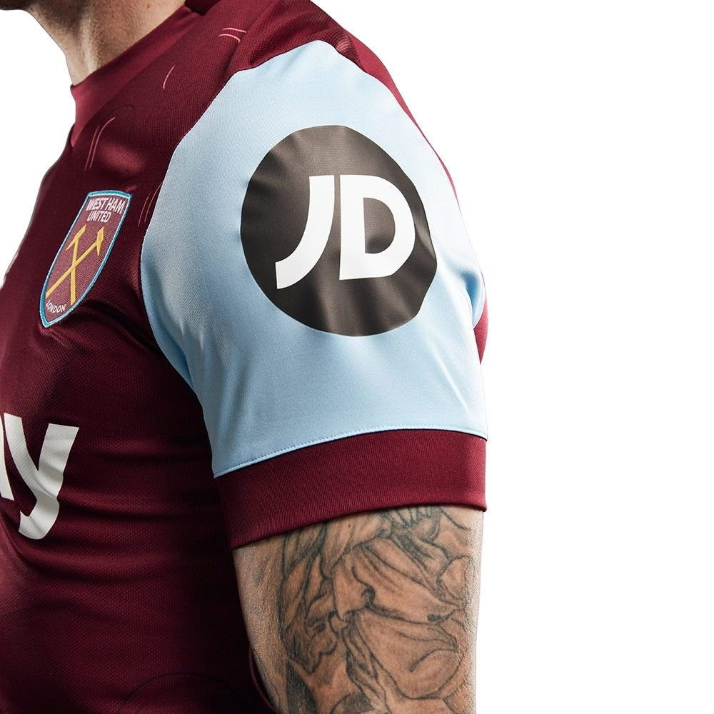 Claret Red-Sky Blue - Side - Umbro Mens 23-24 West Ham United FC Home Jersey