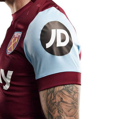 Claret Red-Sky Blue - Side - Umbro Mens 23-24 West Ham United FC Home Jersey