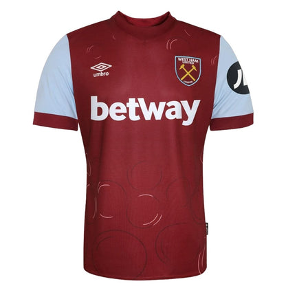 Claret Red-Sky Blue - Front - Umbro Mens 23-24 West Ham United FC Home Jersey