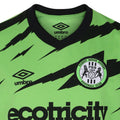 Green-Black - Side - Umbro Childrens-Kids 23-24 Forest Green Rovers FC Home Jersey