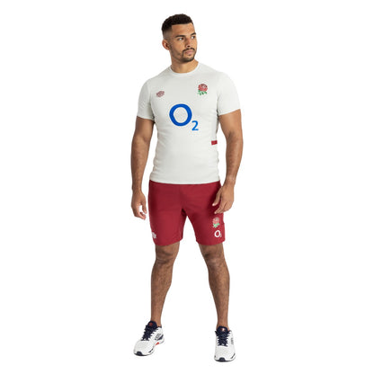 Foggy Dew-Metal-Tibetan Red - Pack Shot - Umbro Mens 23-24 England Rugby Gym T-Shirt