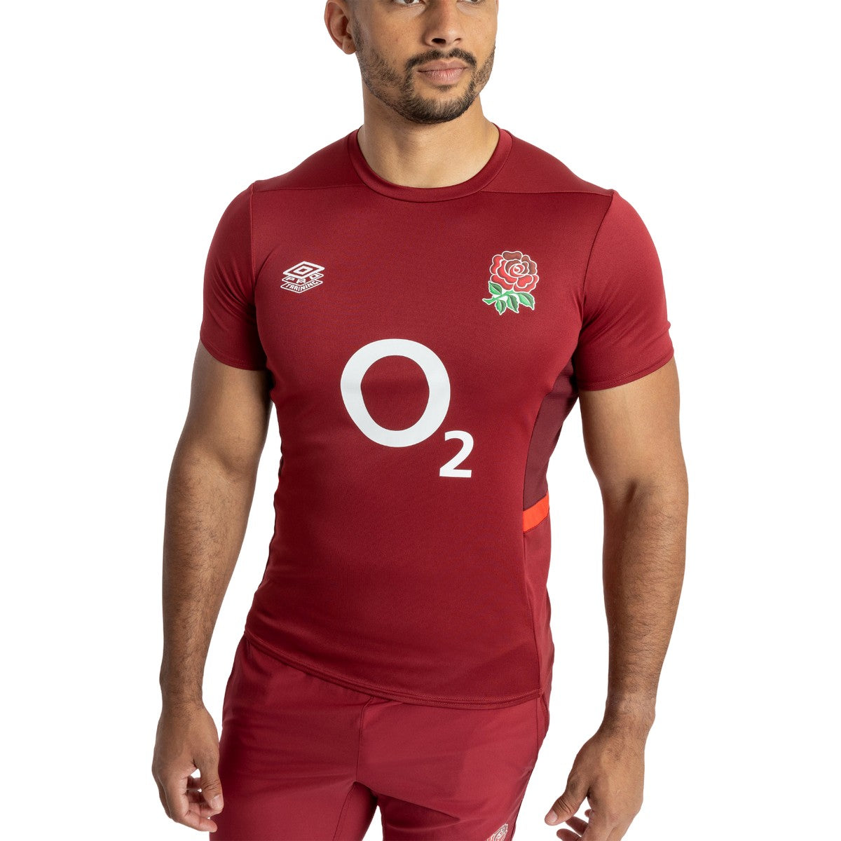 Tibetan Red-Zinfandel-Flame Scarlet - Lifestyle - Umbro Mens 23-24 England Rugby Gym T-Shirt