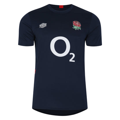 Navy Blazer-Dress Blue-Flame Scarlet - Front - Umbro Mens 23-24 England Rugby Gym T-Shirt