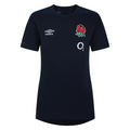 Navy Blazer-Dress Blues - Front - Umbro Womens-Ladies 23-24 England Rugby Presentation T-Shirt
