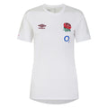 Brilliant White-Foggy Dew - Front - Umbro Womens-Ladies 23-24 England Rugby Presentation T-Shirt