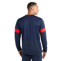 Navy Blazer-Flame Scarlet - Back - Umbro Mens 23-24 England Rugby Relaxed Fit Long-Sleeved Training Jersey