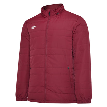 New Claret - Front - Umbro Childrens-Kids Club Essential Bench Jacket
