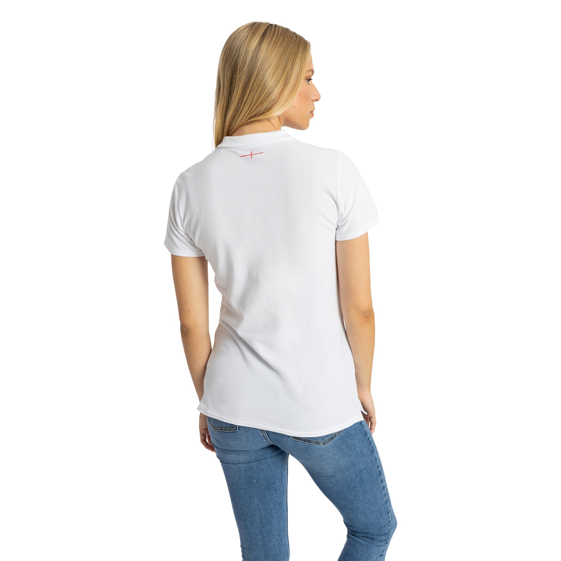 Brilliant White-Foggy Dew - Back - Umbro Womens-Ladies 23-24 England Rugby CVC Polo Shirt