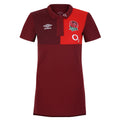 Tibetan Red-Zinfandel-Flame Scarlet - Front - Umbro Womens-Ladies 23-24 England Rugby CVC Polo Shirt