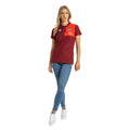 Tibetan Red-Zinfandel-Flame Scarlet - Side - Umbro Womens-Ladies 23-24 England Rugby CVC Polo Shirt