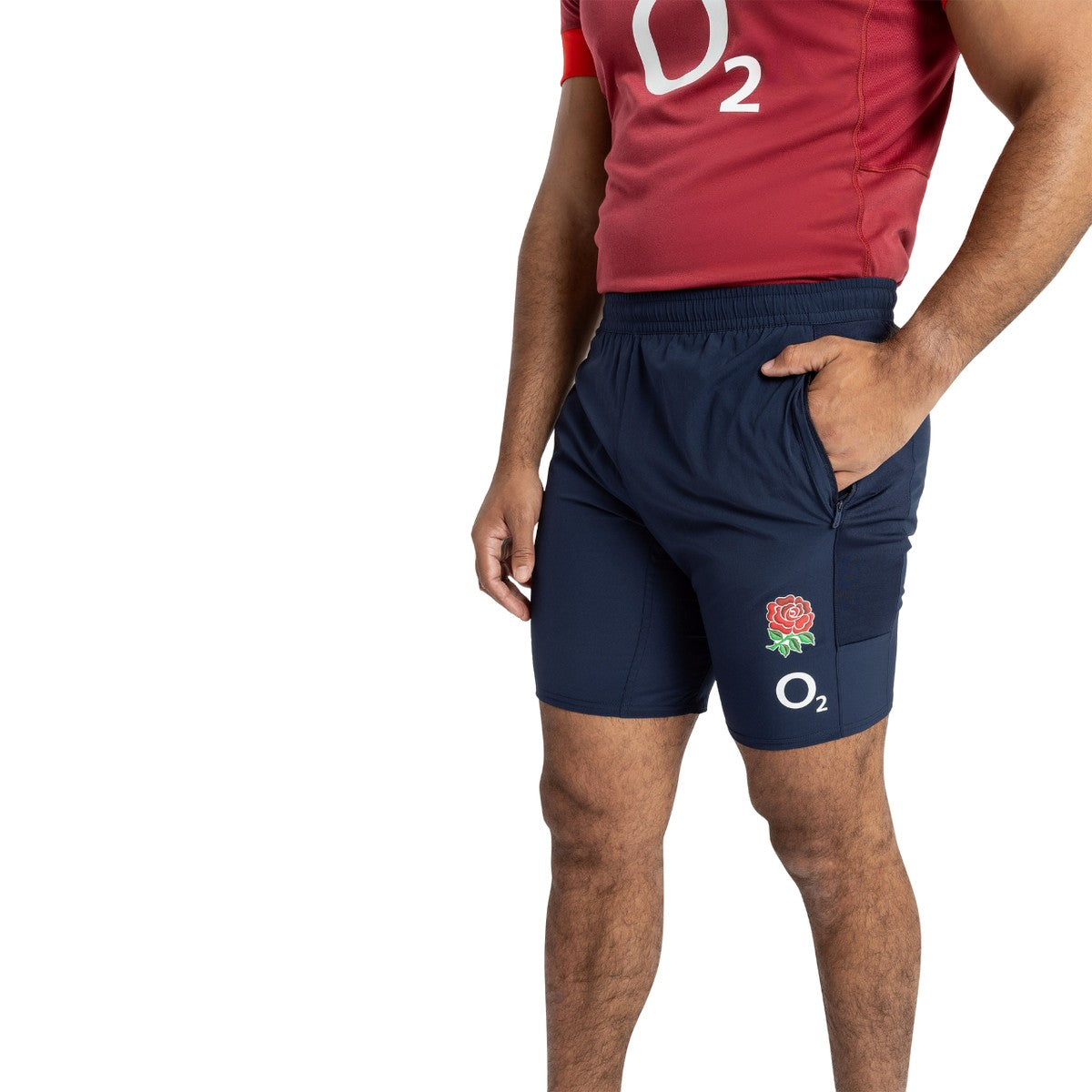 Navy Blazer - Side - Umbro Mens 23-24 England Rugby Gym Shorts