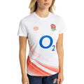 Brilliant White-Hot Coral - Side - Umbro Womens-Ladies 23-24 England Red Roses Warm Up Jersey