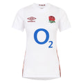 White-Red-Blue - Front - Umbro Childrens-Kids 23-24 England Red Roses Home Jersey